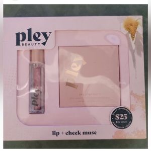 PLEY women’s Beauty 2-Pc. Glossy Lip Lacquer & Plush Powder Blush Set $40 VALUE
